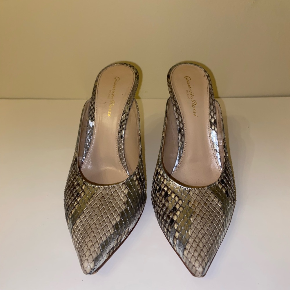 Gianvito Rossi Fanny Python Mule Shoes